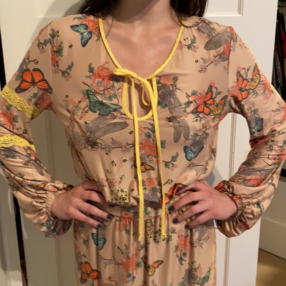 HAH Hot As Hell Butterflies & Bees Print Maxi Dress - Picture 2 of 6